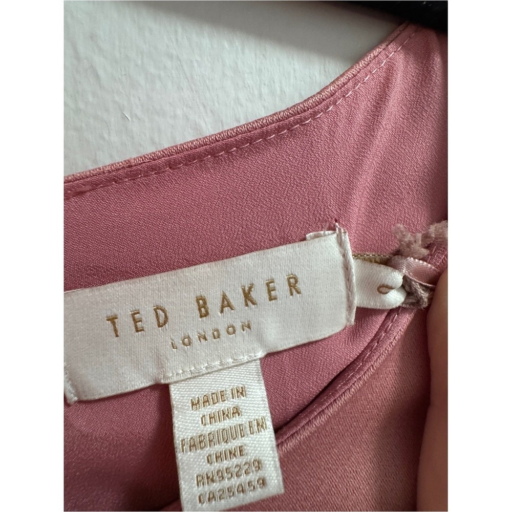 Ted Baker Eicio Ruffled Tunic Cocktail Dress In Pink Sz 0 - Picture 6 of 8